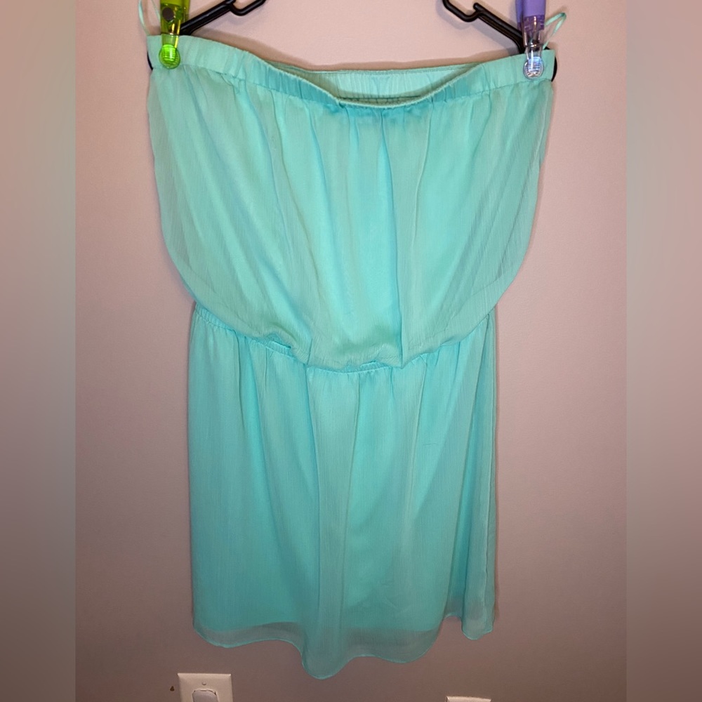 EXPRESS mint colored strapless dress - Picture 1 of 4